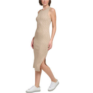 Calvin Klein Jeans Women's Space-Dyed Sleeveless Dress Beige/Cream Small NWT